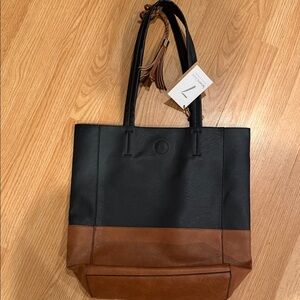 Seven days Chic Black vegan Leather Tote by [Brand]
